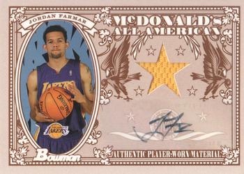 2006-07 Bowman - McDonald's All-American Rookie Relics Autographed #MRRA1 Jordan Farmar Front