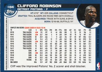 2002-03 Topps #104 Clifford Robinson Back