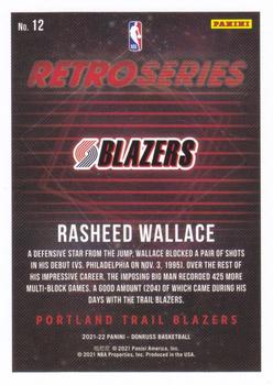 2021-22 Donruss - Retro Series #12 Rasheed Wallace Back