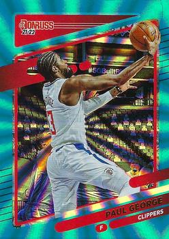 2021-22 Donruss - Holo Teal Laser #32 Paul George Front
