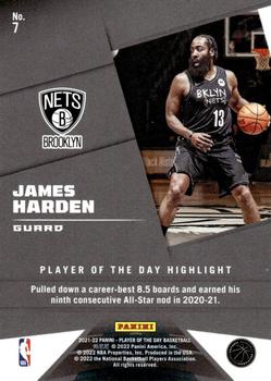 2021-22 Panini NBA Player of the Day #7 James Harden Back