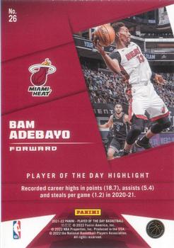 2021-22 Panini NBA Player of the Day #26 Bam Adebayo Back