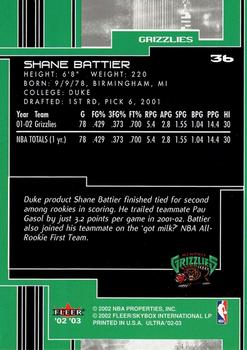 2002-03 Ultra #36 Shane Battier Back