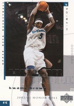 2002-03 Upper Deck Honor Roll #89 Kwame Brown Front