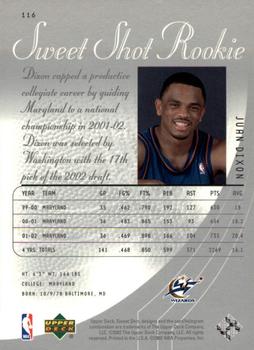 2002-03 Upper Deck Sweet Shot #116 Juan Dixon Back