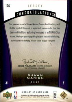 2006-07 SP Game Used - Gold #176 Shawn Marion Back