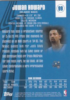 2003-04 Finest #99 Juwan Howard Back