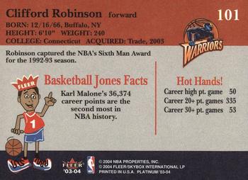 2003-04 Fleer Platinum #101 Clifford Robinson Back