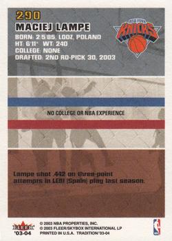 2003-04 Fleer Tradition #290 Maciej Lampe Back