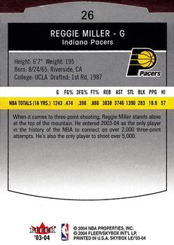 2003-04 SkyBox LE #26 Reggie Miller Back