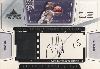 2001-02 Fleer Marquee - Feature Presentation Vince Carter Autograph #NNO Vince Carter Front