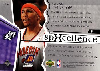 2003-04 SPx #114 Shawn Marion Back