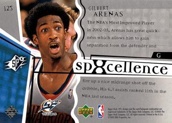 2003-04 SPx #125 Gilbert Arenas Back