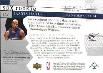 2003-04 SPx #157 Jarvis Hayes Back