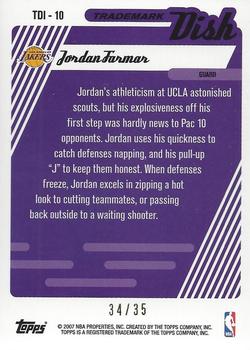 2006-07 Topps Trademark Moves - Trademark Dish Wood Red #TDI-10 Jordan Farmar Back