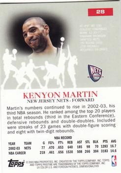 2003-04 Topps Pristine #28 Kenyon Martin Back