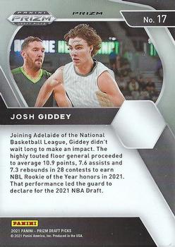 2021 Panini Prizm Draft Picks - Green #17 Josh Giddey Back