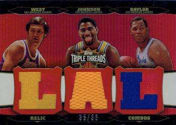 2006-07 Topps Triple Threads - Relics Combos #TTRC-48 Jerry West / Magic Johnson / Elgin Baylor Front