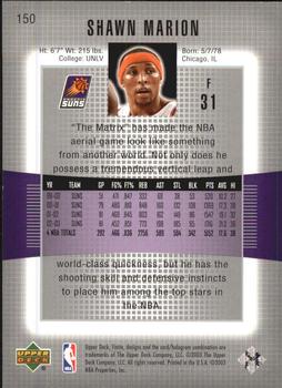 2003-04 Upper Deck Finite #150 Shawn Marion Back