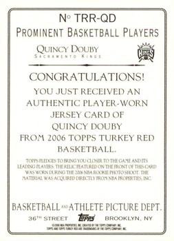 2006-07 Topps Turkey Red - Relics #TRR-QD Quincy Douby Back