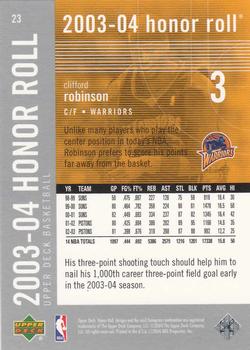 2003-04 Upper Deck Honor Roll #23 Clifford Robinson Back