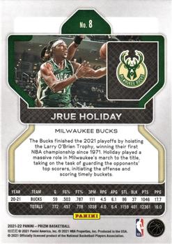 2021-22 Panini Prizm #8 Jrue Holiday Back