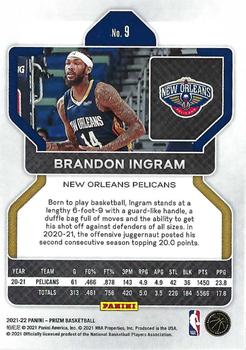 2021-22 Panini Prizm #9 Brandon Ingram Back