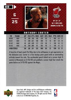 2003-04 Upper Deck MVP #88 Anthony Carter Back