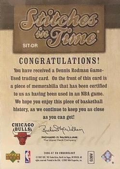 2006-07 Upper Deck Chronology - Stitches in Time Gold #SIT-DR Dennis Rodman Back