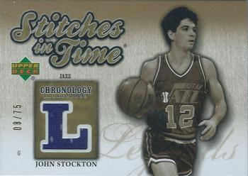 2006-07 Upper Deck Chronology - Stitches in Time Gold #SIT-JS John Stockton Front