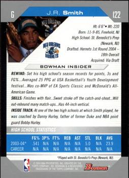 2004-05 Bowman #122 J.R. Smith Back