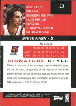 2004-05 Bowman Signature #13 Steve Nash Back