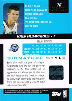 2004-05 Bowman Signature #70 Kris Humphries Back