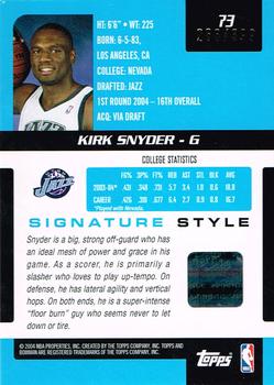 2004-05 Bowman Signature #73 Kirk Snyder Back