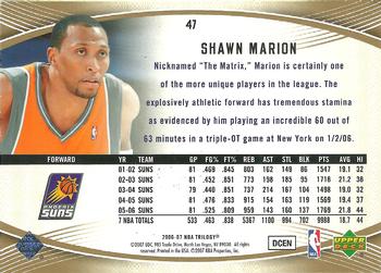 2006-07 Upper Deck Trilogy - Gold #47 Shawn Marion Back