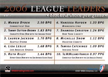 2007 Rittenhouse WNBA - League Leaders #LL5 Margo Dydek / Tammy Sutton-Brown / Lauren Jackson Back
