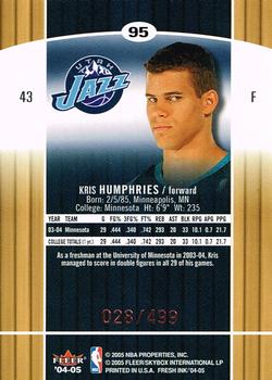 2004-05 SkyBox Fresh Ink #95 Kris Humphries Back