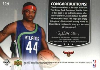 2004-05 SP Signature Edition #114 Josh Smith Back