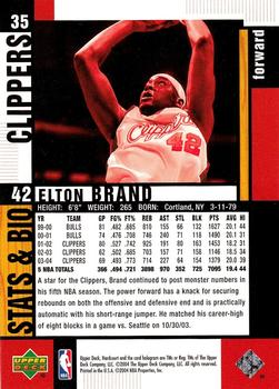 2004-05 Upper Deck Hardcourt #35 Elton Brand Back