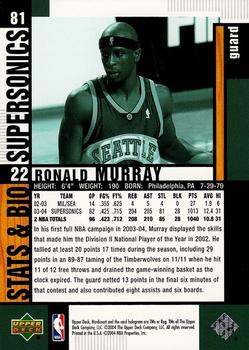 2004-05 Upper Deck Hardcourt #81 Ronald Murray Back