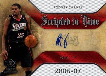 2007-08 SP Rookie Threads - Scripted in Time #SIT-RC Rodney Carney Front