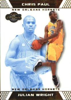 2007-08 Topps Co-Signers - Gold Blue #82 Julian Wright / Chris Paul Front