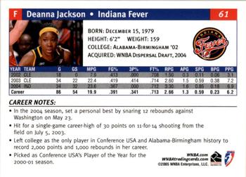 2005 Rittenhouse WNBA #61 Deanna Jackson Back