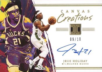 2021-22 Panini Impeccable - Canvas Creations Holo Gold #CC-JHD Jrue Holiday Front