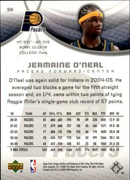 2005-06 SP Game Used #38 Jermaine O'Neal Back
