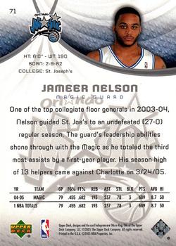 2005-06 SP Game Used #71 Jameer Nelson Back