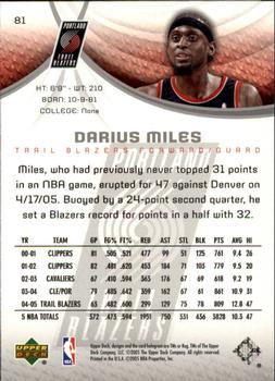 2005-06 SP Game Used #81 Darius Miles Back