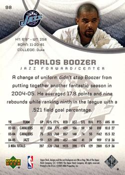 2005-06 SP Game Used #98 Carlos Boozer Back