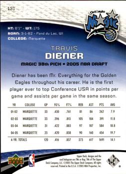 2005-06 SP Game Used #131 Travis Diener Back