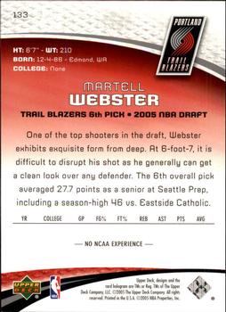 2005-06 SP Game Used #133 Martell Webster Back